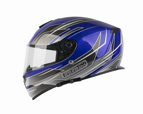 CASCO MAX V127 INTEGRAL C/ANT. DE SOL (PRO STREET BLUE-GRAY) XL